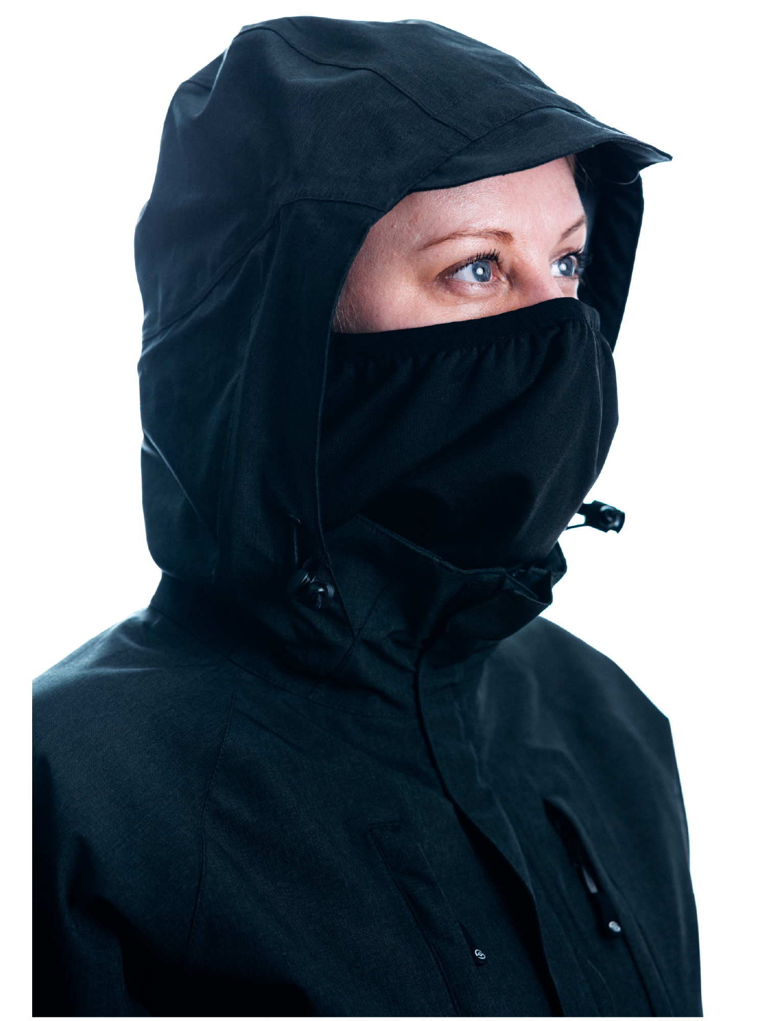 Woman's Alpine Shell - Black (Face Shield)