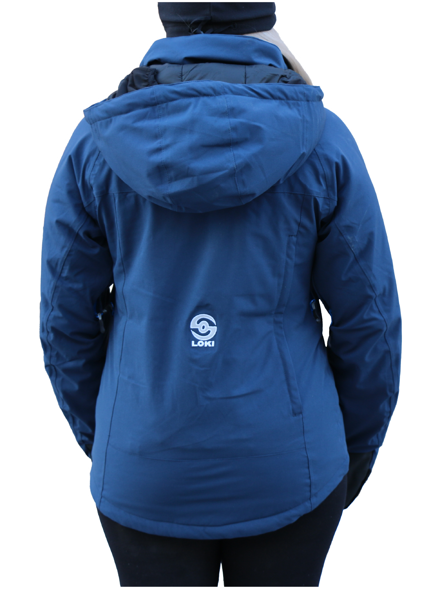 Woman's Meta Snow Sport Jacket - Navy Blue (Back)