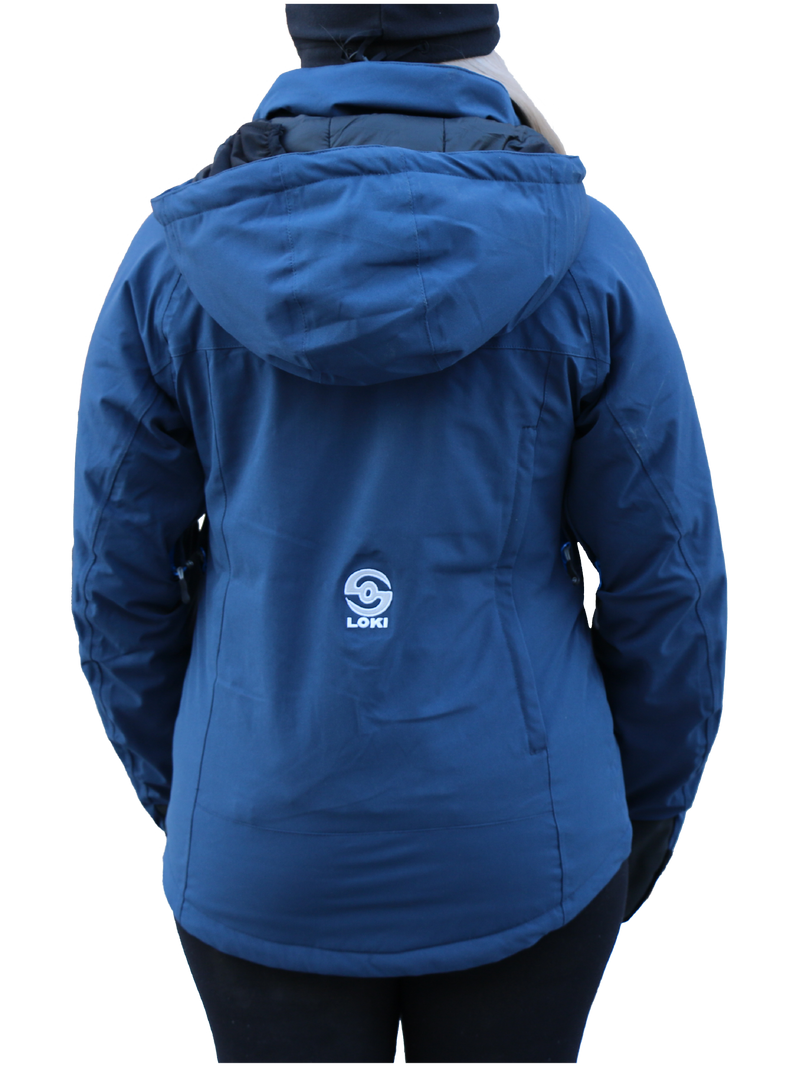 Woman's Meta Snow Sport Jacket - Navy Blue (Back)