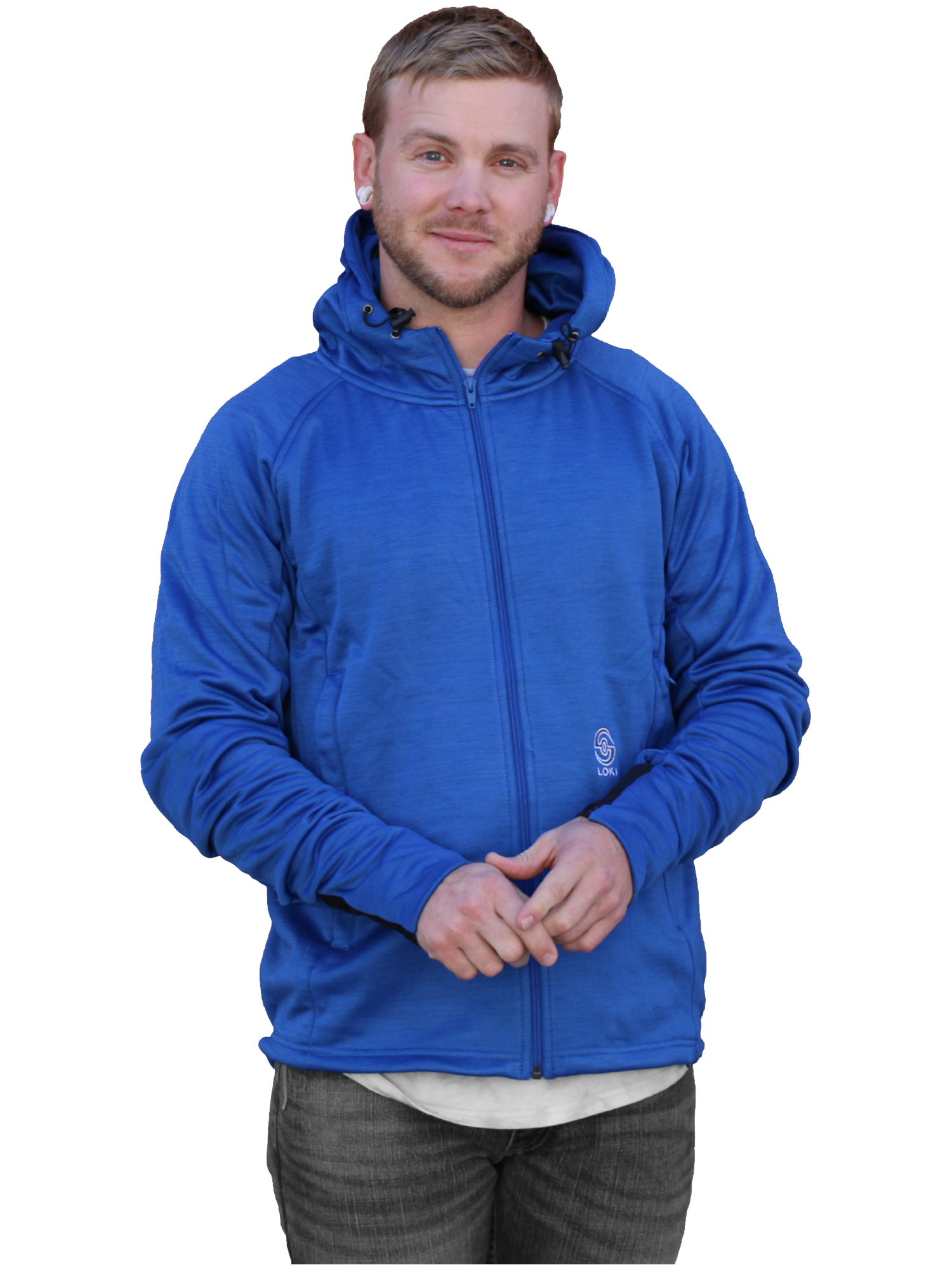 Men's Zip Up Tech Hoodie - True Blue