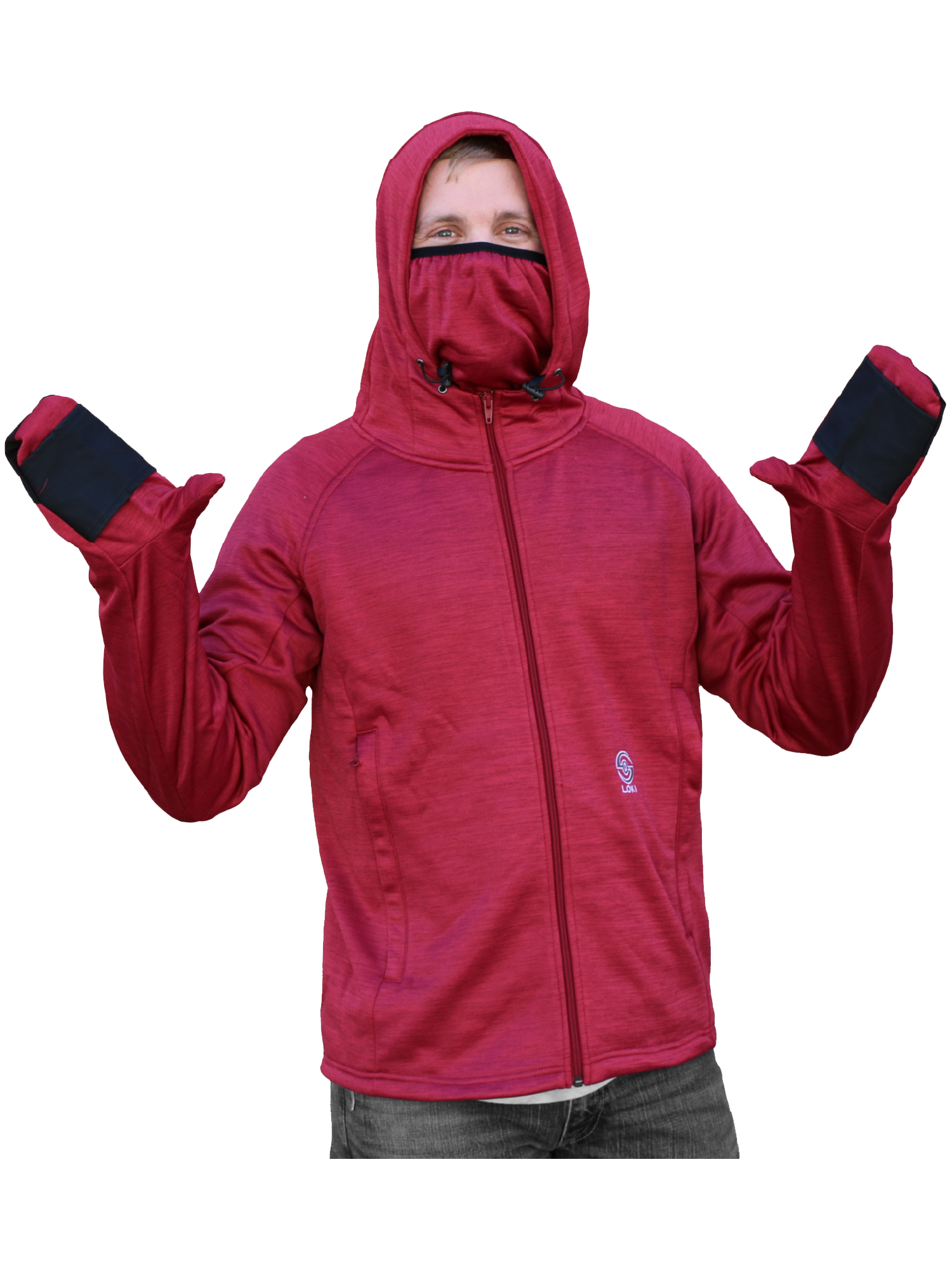 Men's Zip Up Tech Hoodie - Racing Red