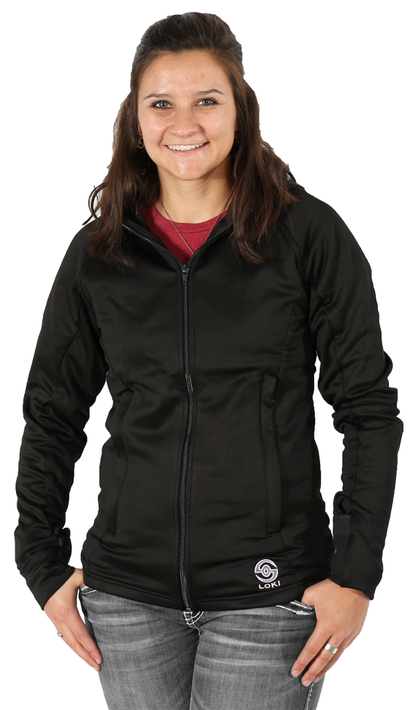 Women's All In One Tech Hoodie - Zip Up - Black