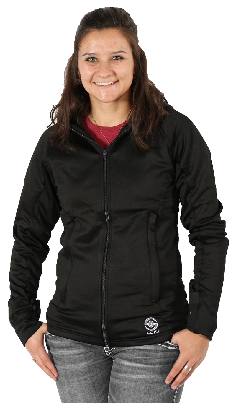 Women's All In One Tech Hoodie - Zip Up - Black