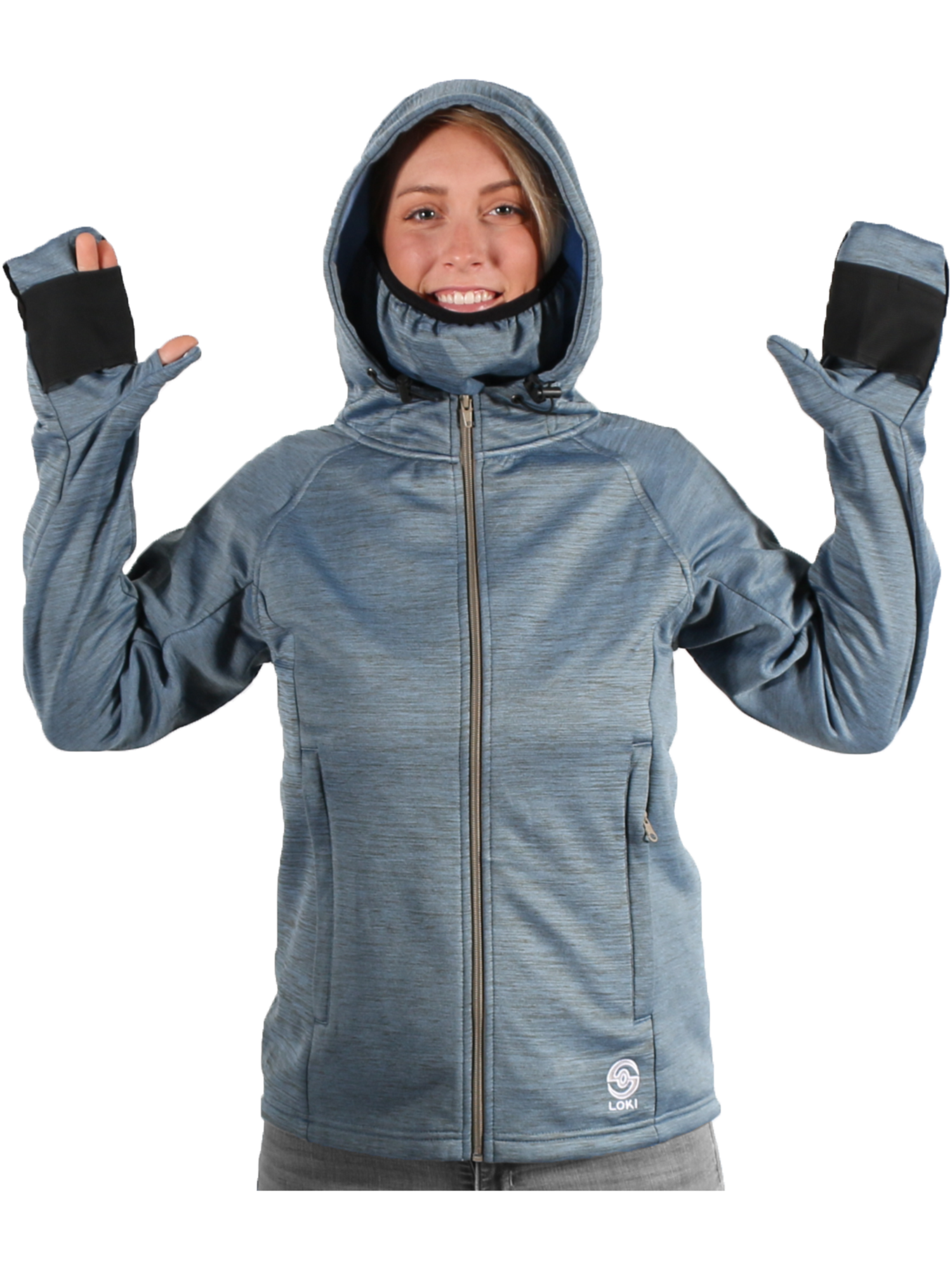 Women's All In One Tech Hoodie - Zip Up - Adriatic Blue