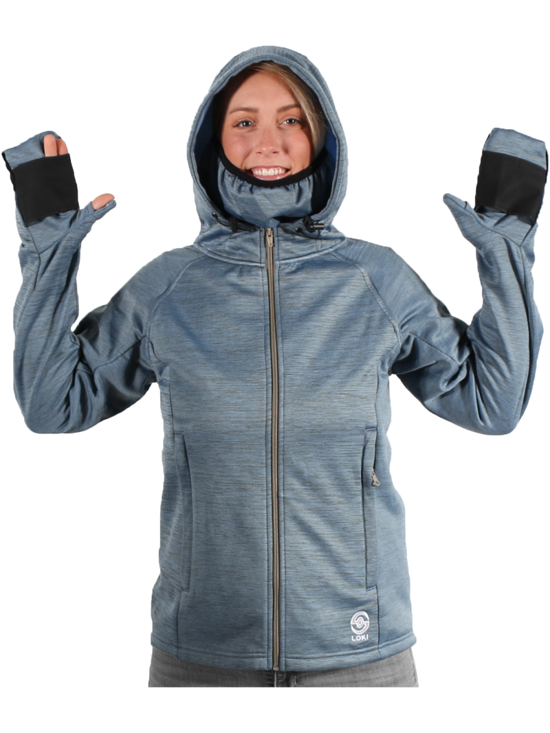 Women's All In One Tech Hoodie - Zip Up - Adriatic Blue