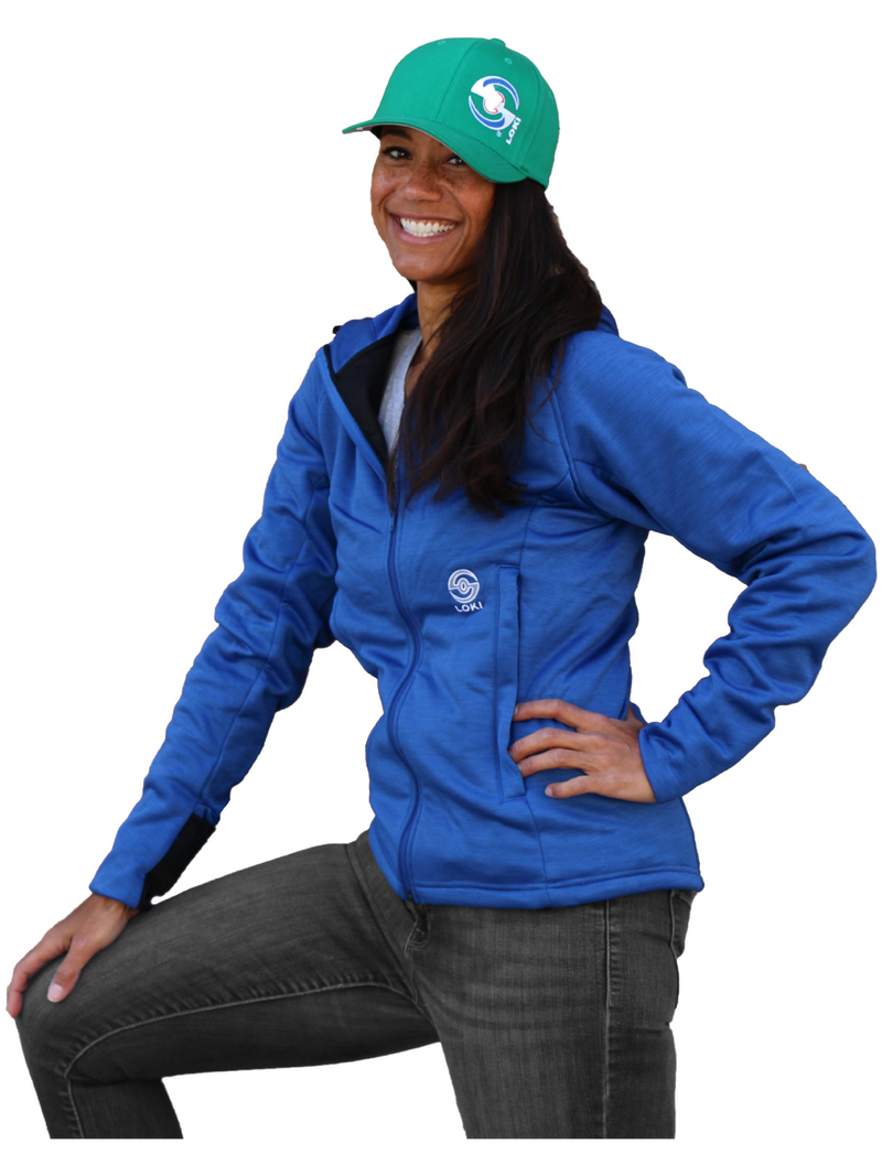 Women's All In One Tech Hoodie - Zip Up - True Blue