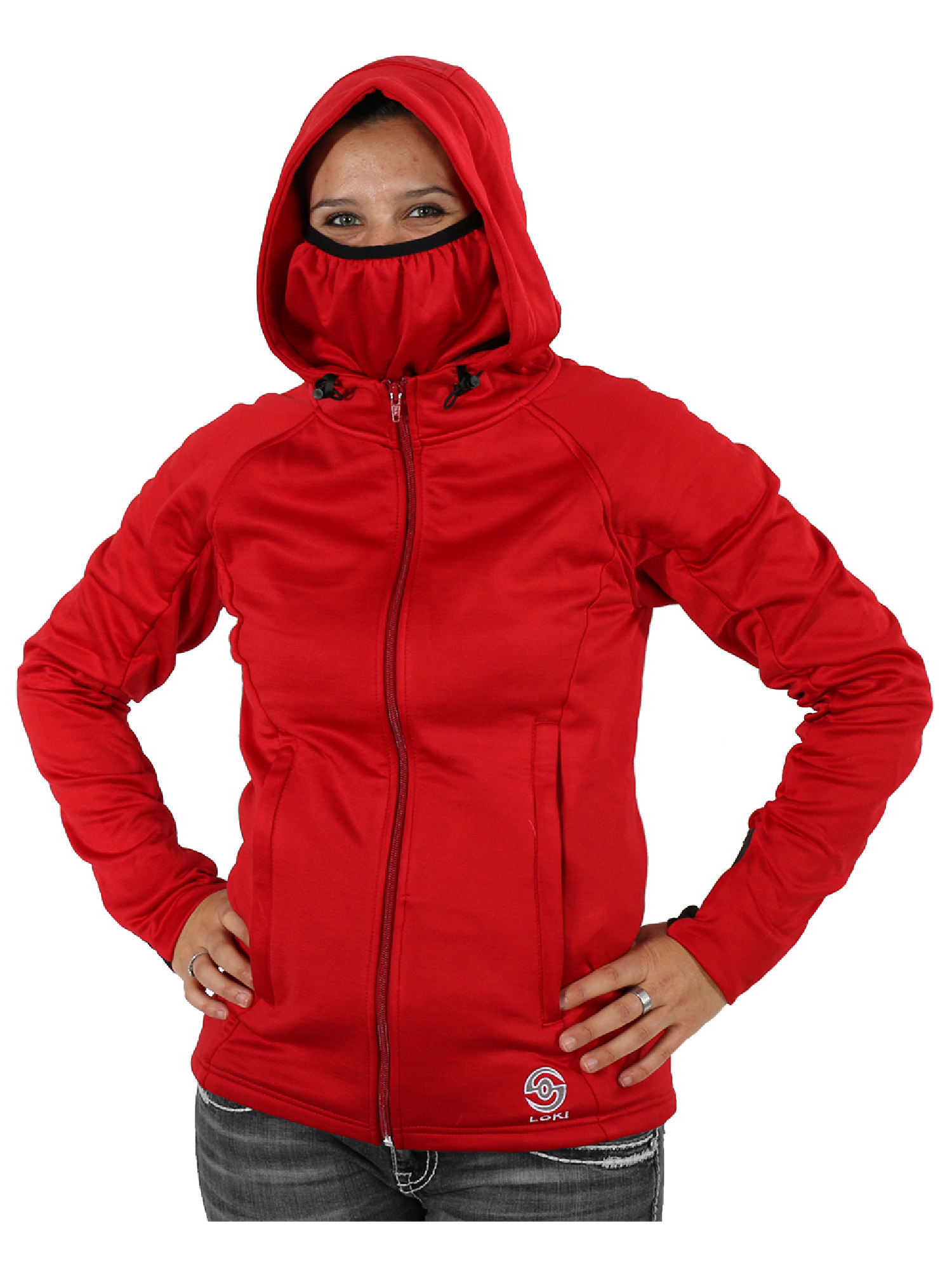 Women's All In One Tech Hoodie - Zip Up - Fox Red