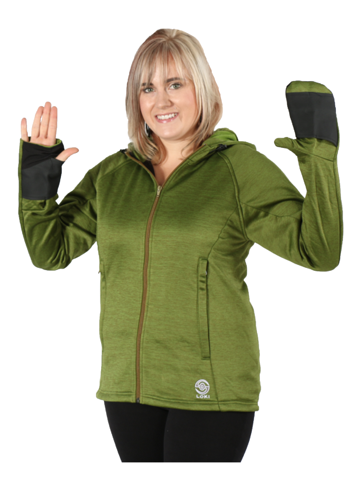 Women's All In One Tech Hoodie - Zip Up - Cactus