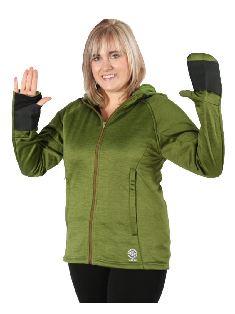Women's All In One Tech Hoodie - Zip Up - Cactus