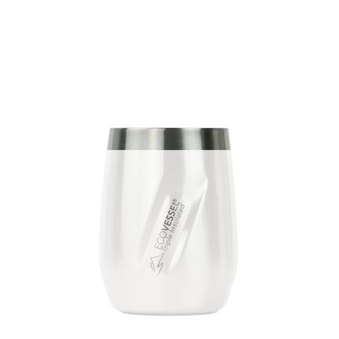 Insulated Wine Tumbler with Lid (Pearl Blue), Stemless Stainless